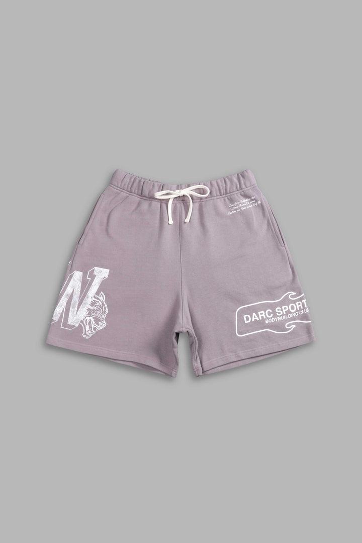 Riders Oversized Post Lounge Sweat Shorts in Pale Gray
