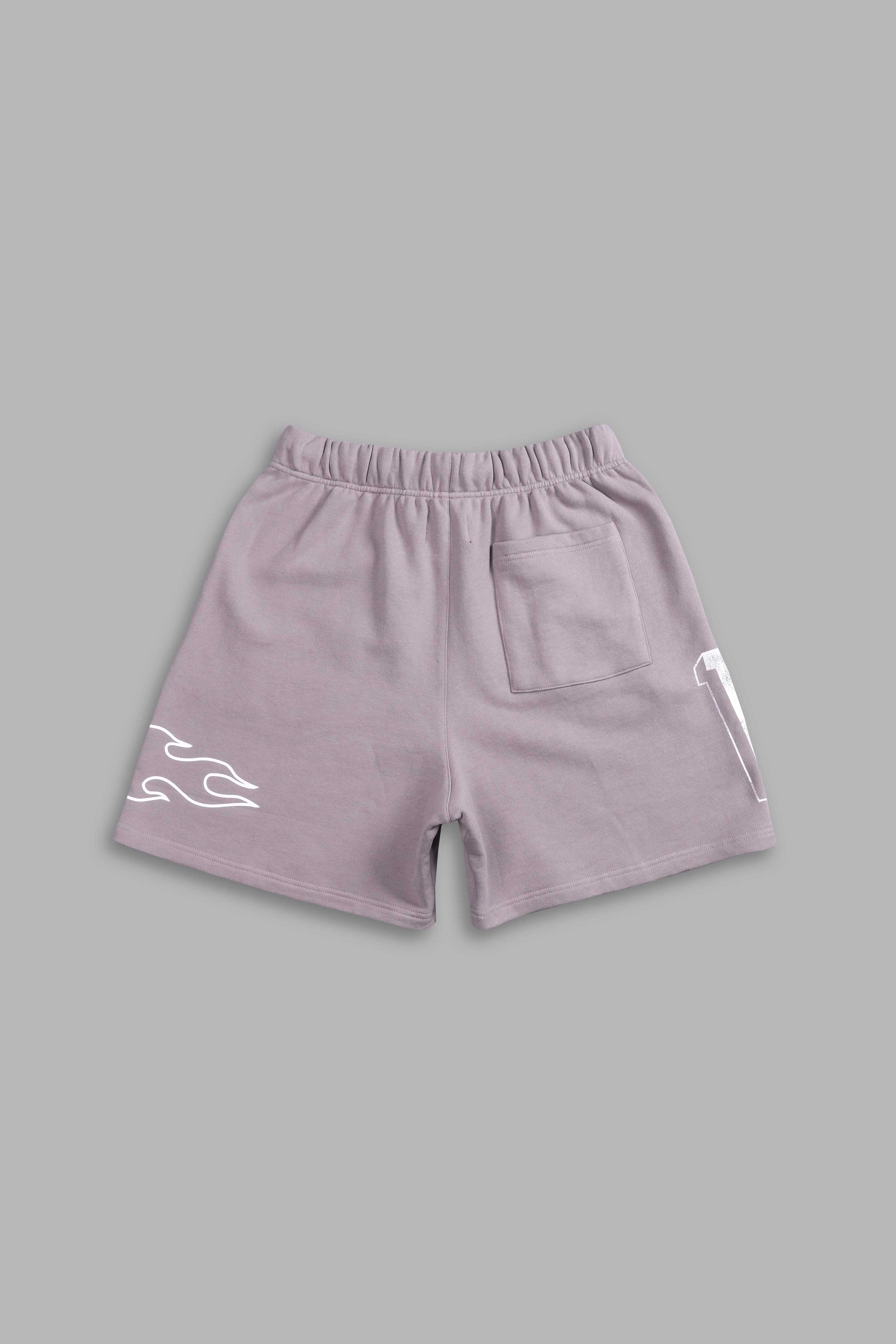 Riders Oversized Post Lounge Sweat Shorts in Pale Gray