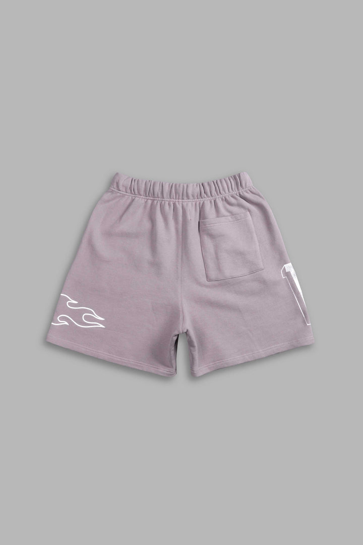 Riders Oversized Post Lounge Sweat Shorts in Pale Gray