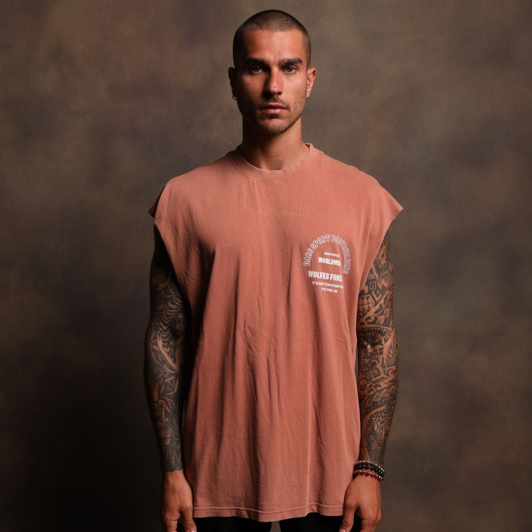 The One You Feed "Premium Vintage" Muscle Tee in Desert Rose