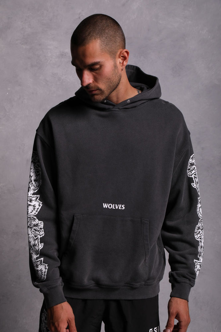 Covered "Vintage Cornell" Hoodie in Wolf Gray