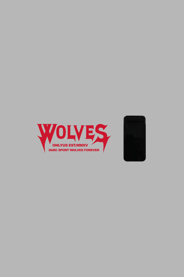 Wolves Dark Large Vinyl Decal in Red