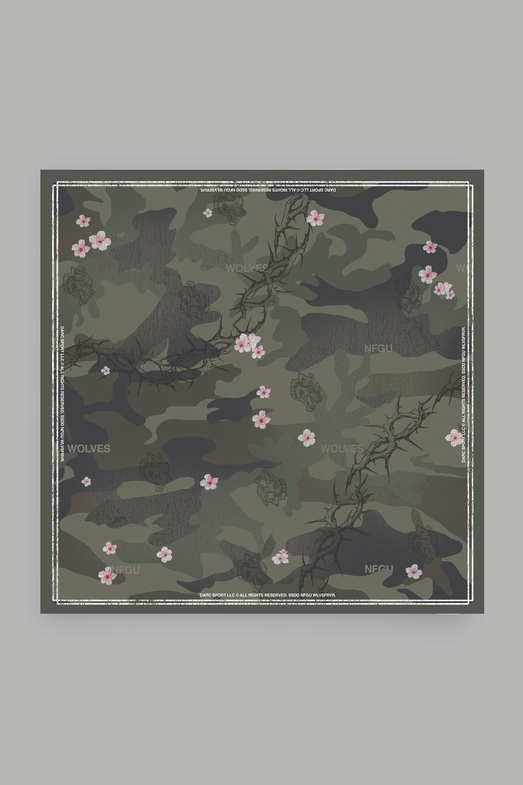Warrior In The Garden Print Babushka Scarf in Camo