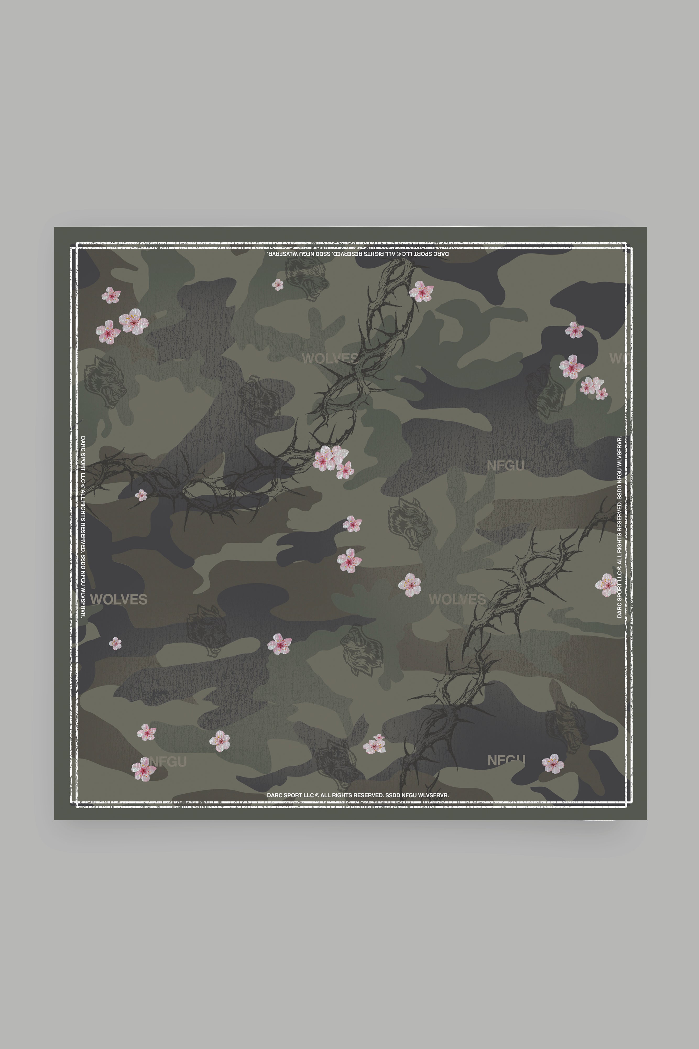 Warrior In The Garden Print Babushka Scarf in Camo