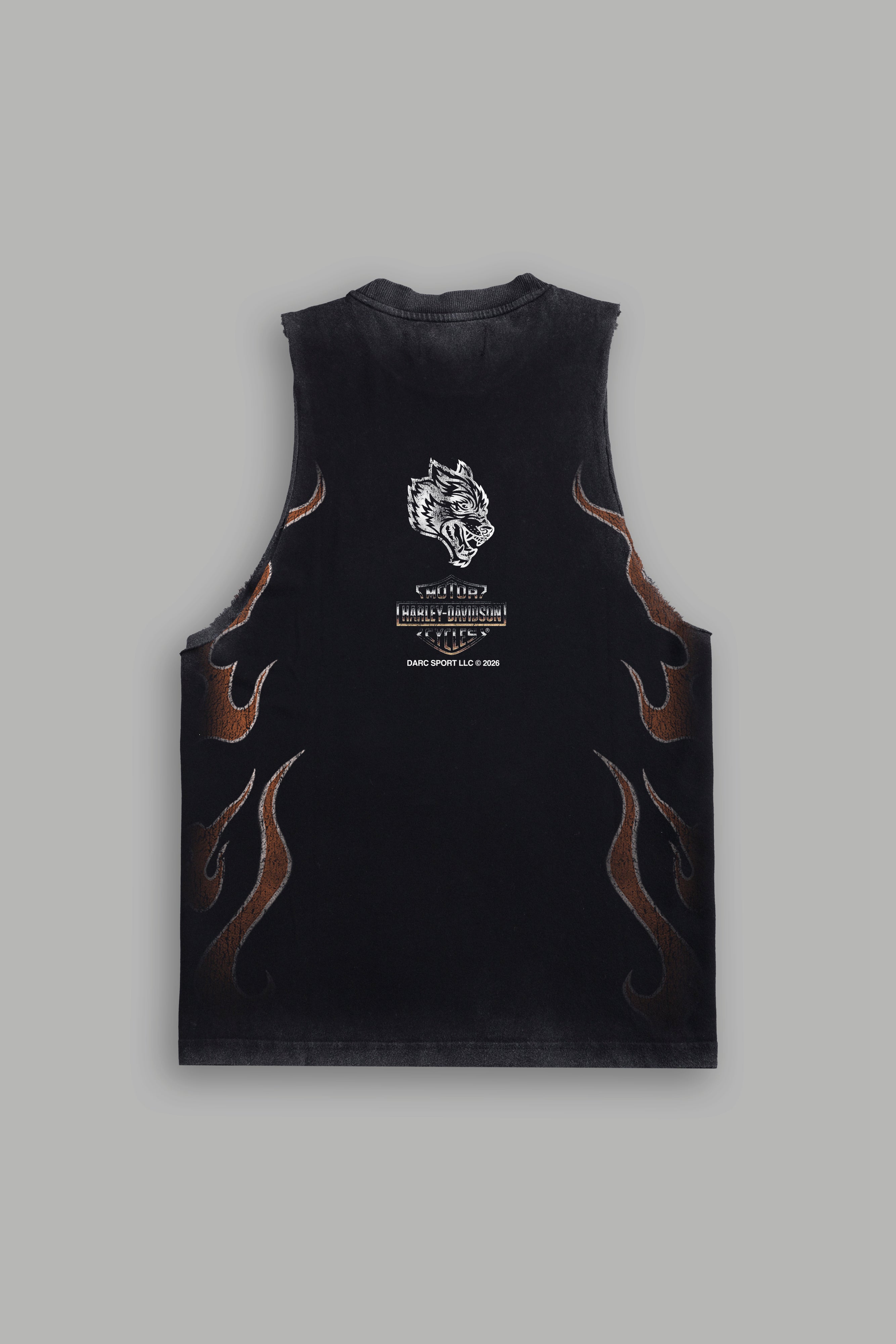 We Fly Together Tommy Muscle Tee in Black Drift Wash