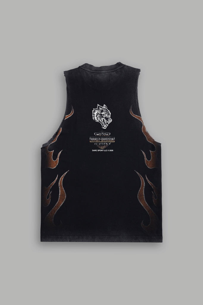 We Fly Together Tommy Muscle Tee in Black Drift Wash – DarcSport
