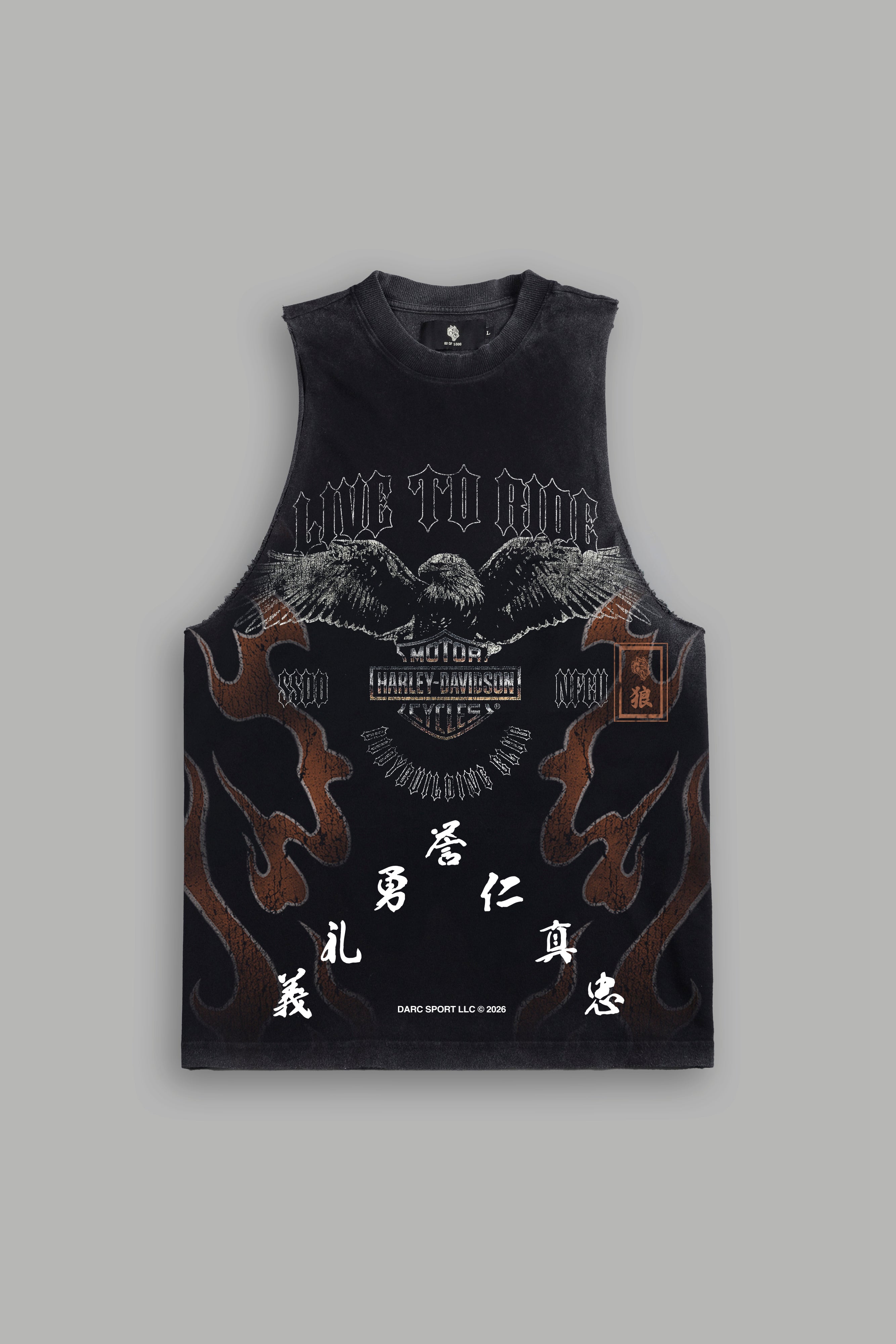 We Fly Together Tommy Muscle Tee in Black Drift Wash