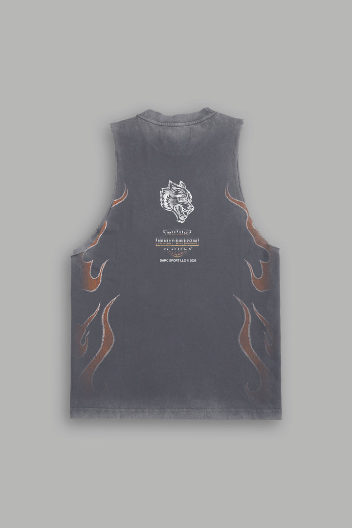 We Fly Together Tommy Muscle Tee in Slate Gray