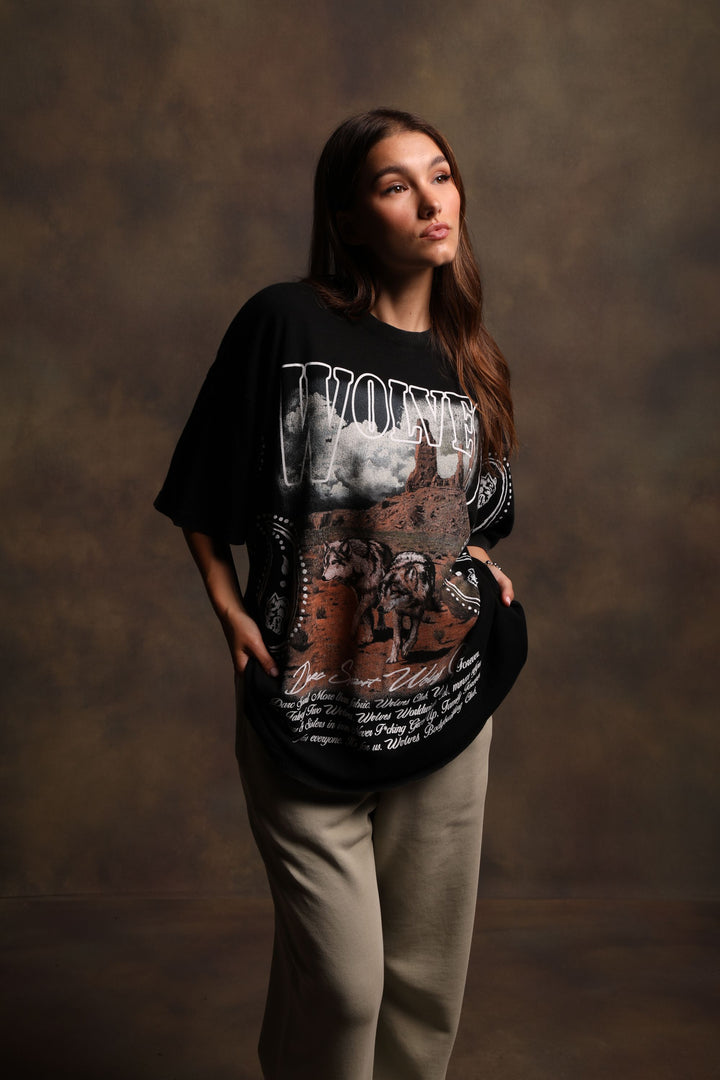 The Beaten Path "Premium Vintage" Oversized Tee in Black