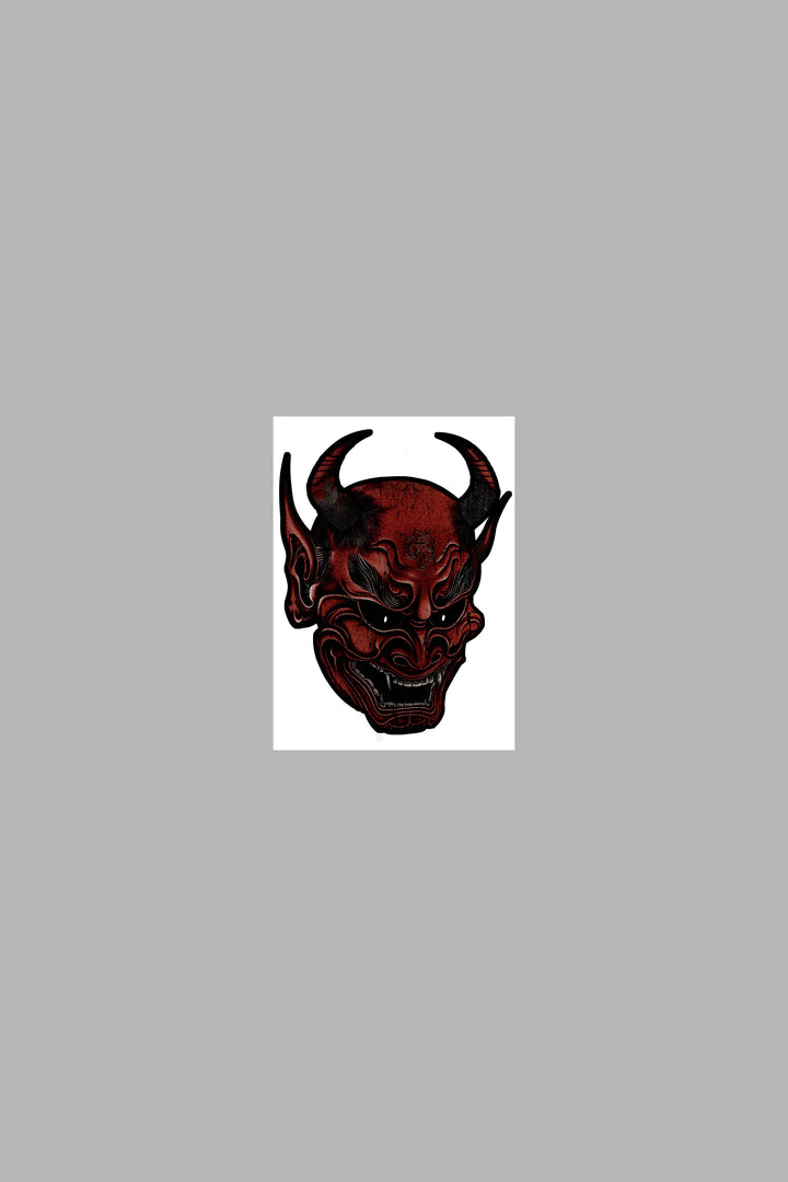 Oni Mask Small Sticker in Red