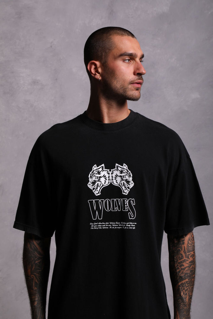 Moth To A Flame "Premium Vintage" Oversized Unisex Tee in Black/Blue