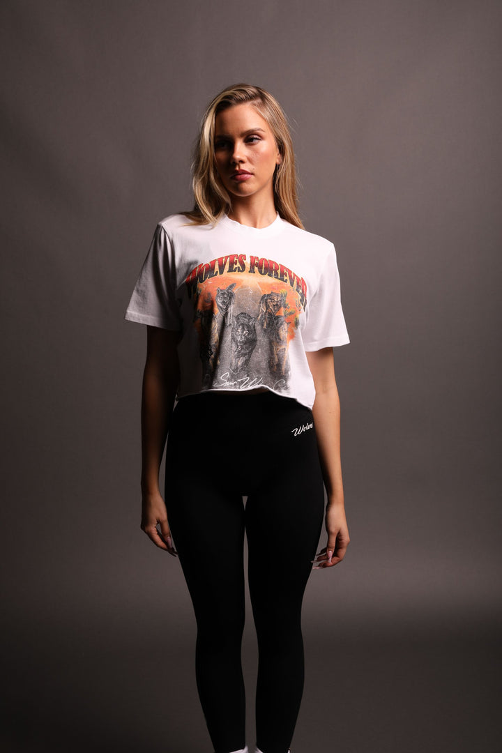 Run Free "Premium Vintage" (Cropped) Tee in Off White