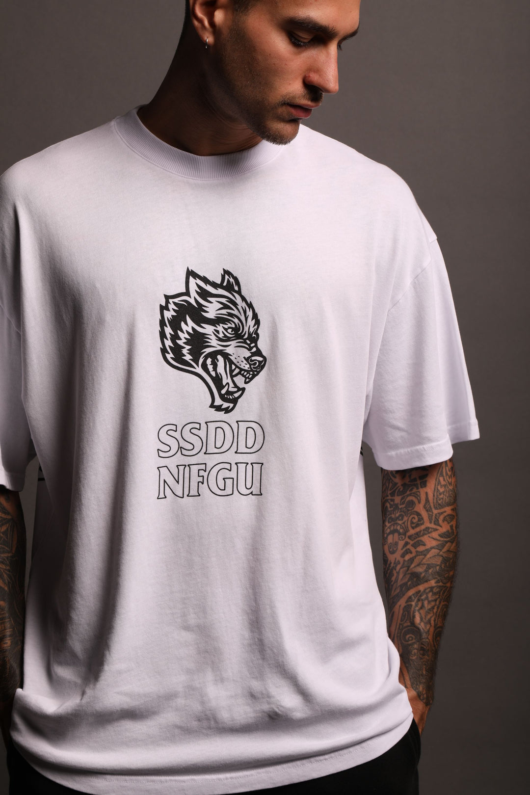 Slain Hall "Premium" Oversized Tee in White