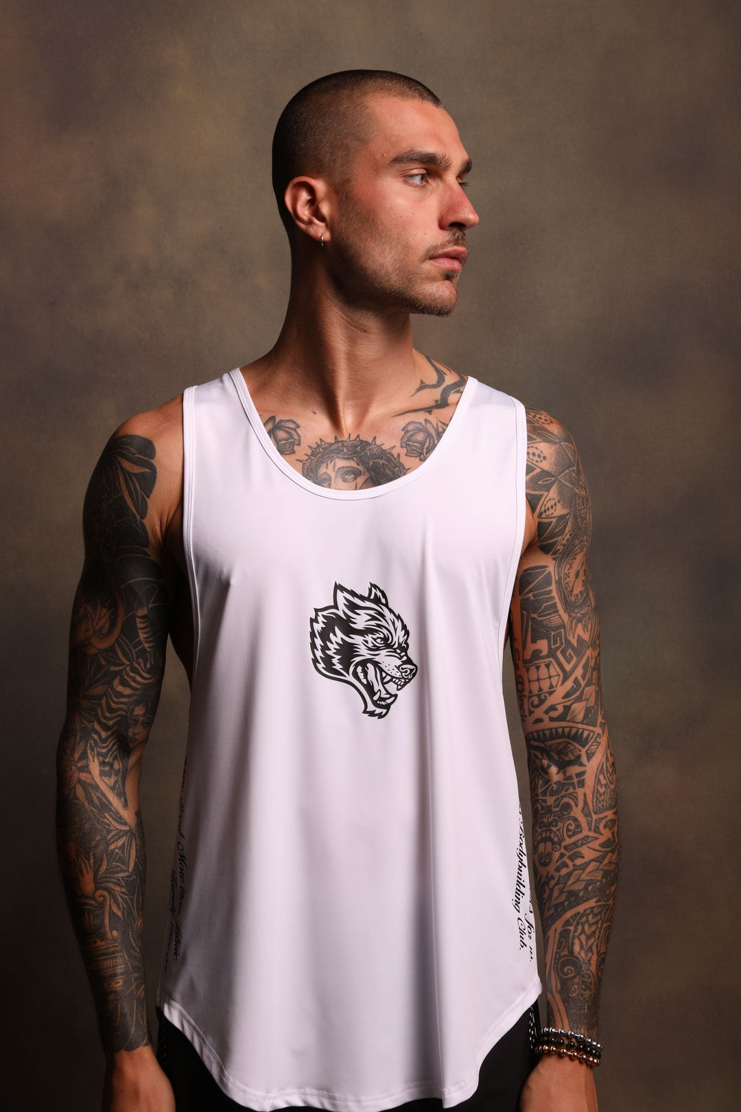 Our Tale "Dry Wolf" (Drop) Tank in White