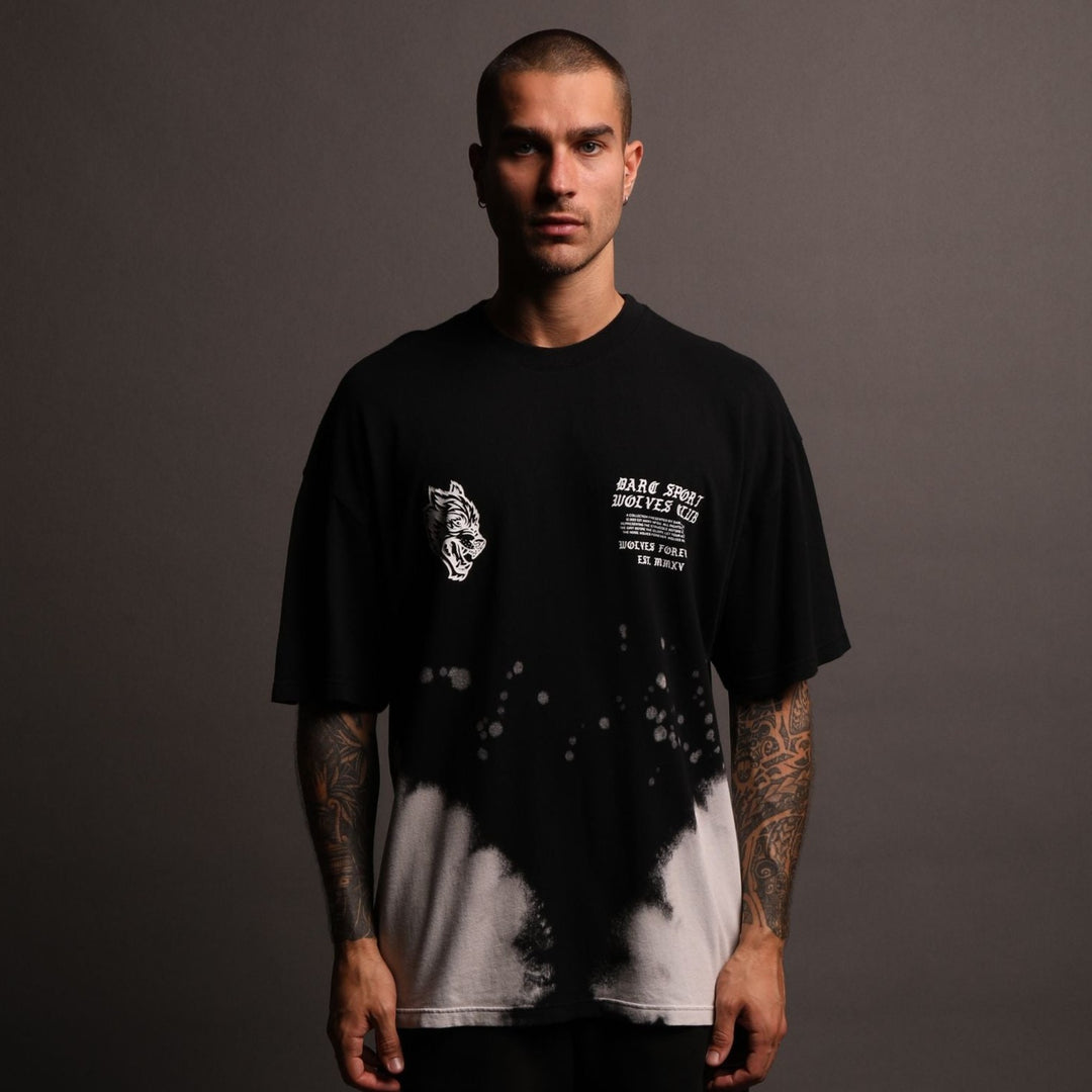 The War Within "Premium Vintage" Oversized Tee in Black Beneath Us Acid Wash