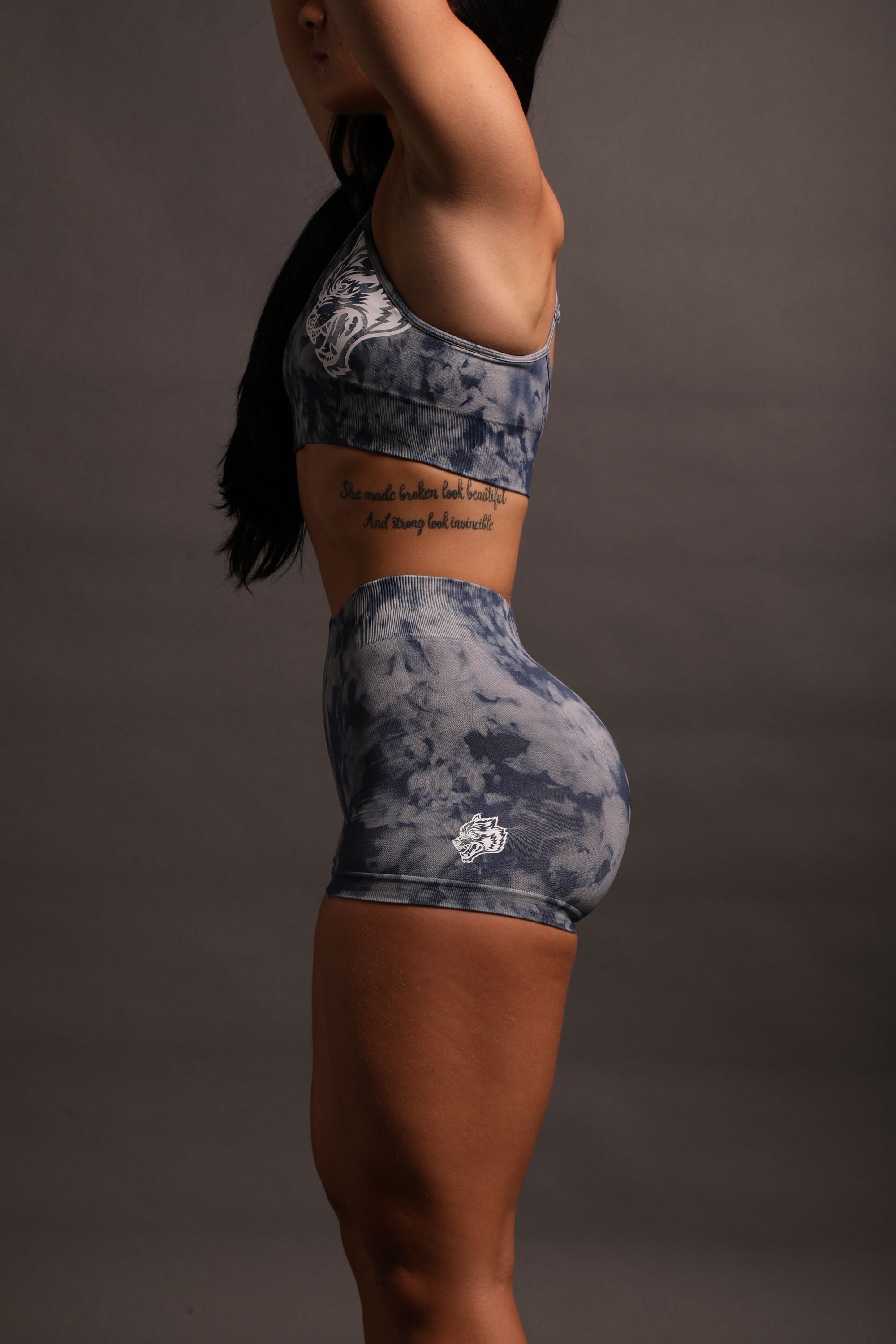 Wolves Forever Everson Seamless "Katya" Shorts in Blue Marble