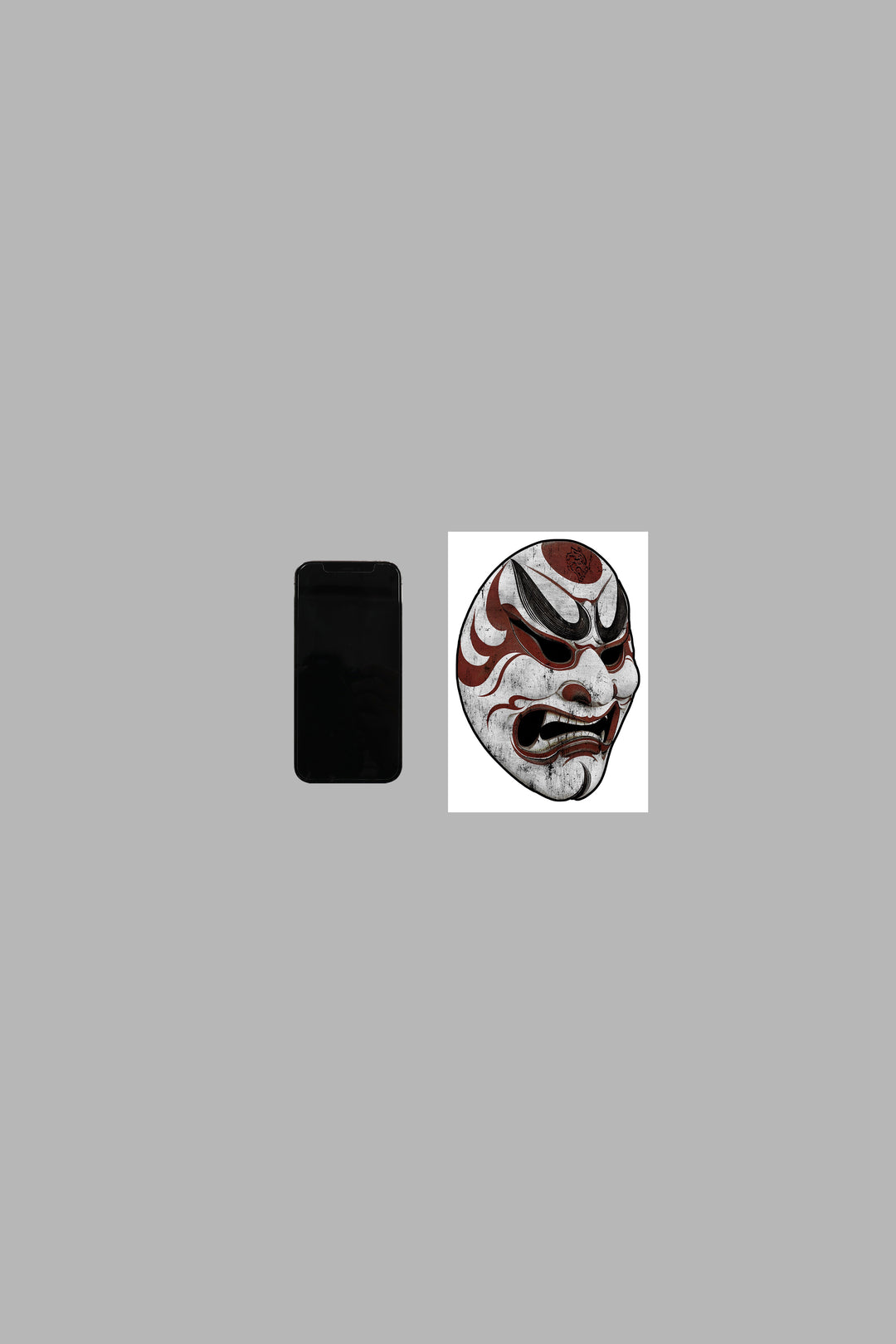 Kabuki Mask Large Sticker in Red