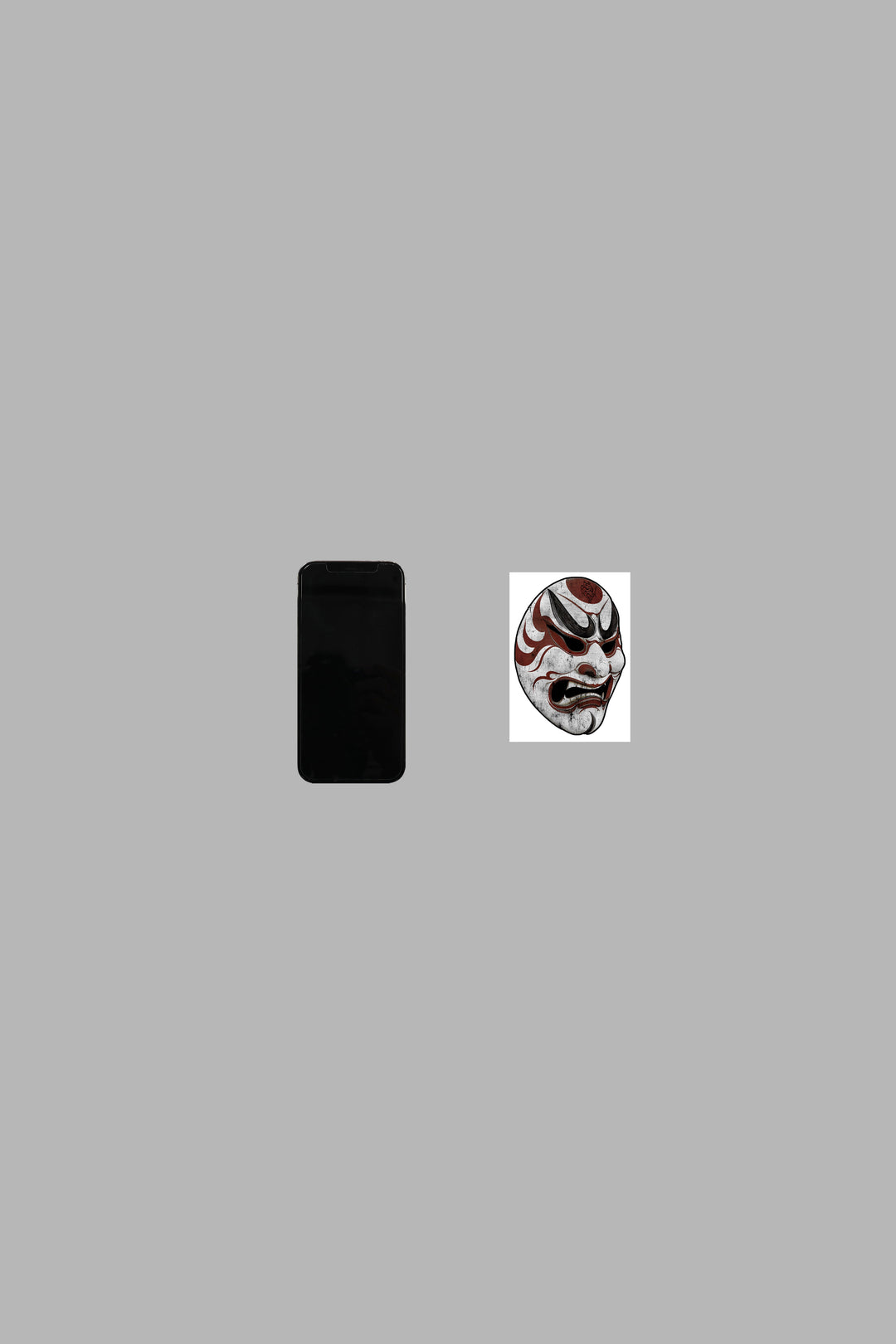 Kabuki Mask Small Sticker in Red