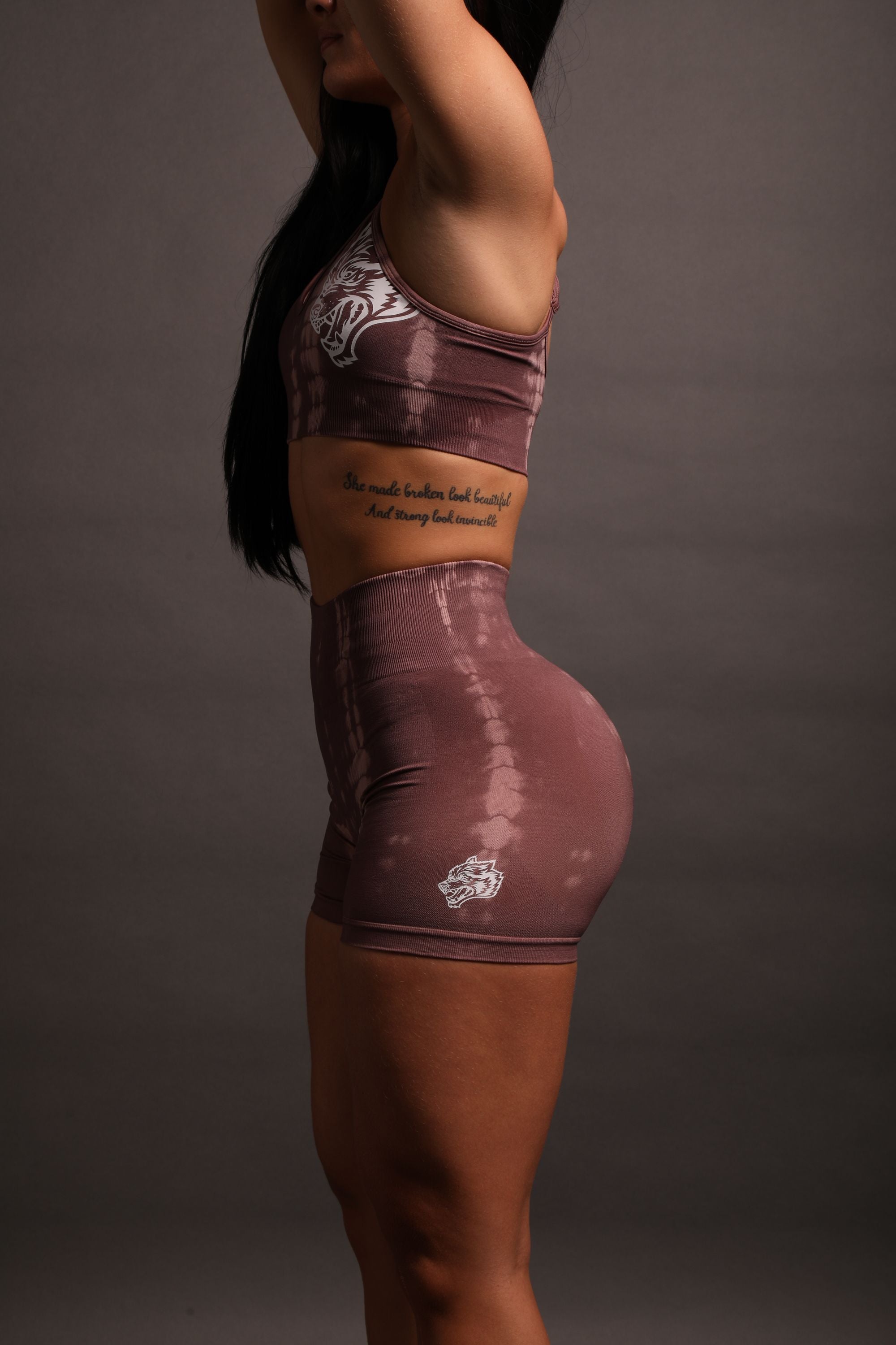 Wolves Forever Seamless Everson "Training" Shorts in Tonal Mauve Serpent