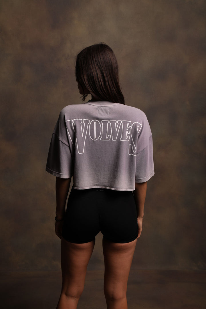 She's Gritty "Premium Vintage" Oversized (Cropped) Tee in Purple Stone