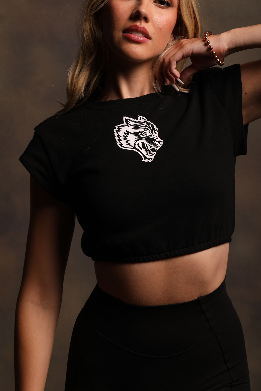 Living "Wellness" (Cropped) Tee in Black