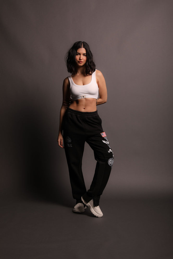 Patched In Bunker Sweat Pants in Black