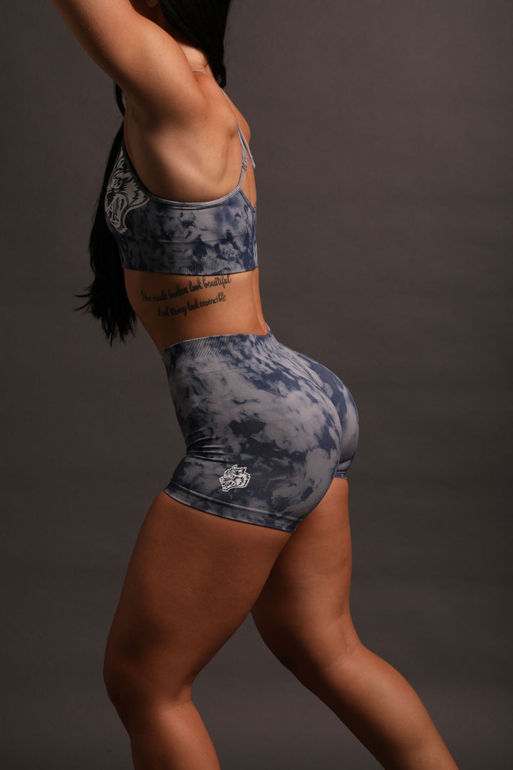 Wolves Forever Everson Seamless "Katya" Shorts in Blue Marble