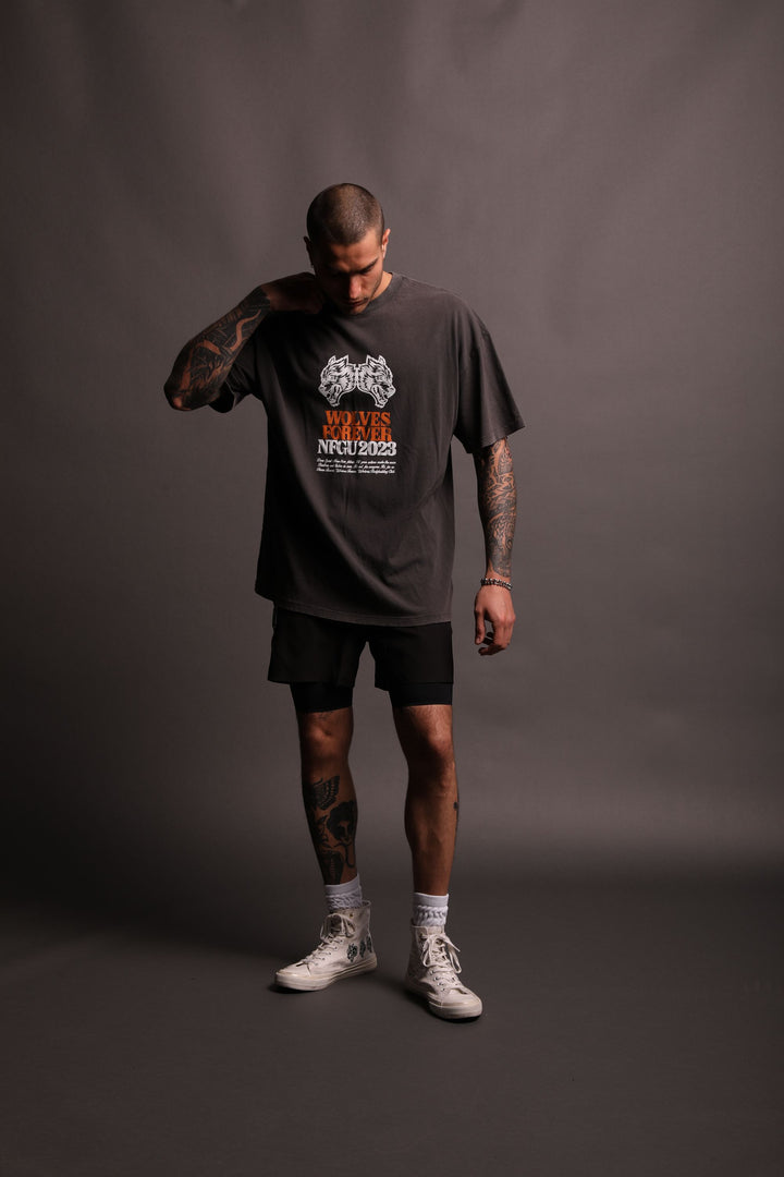 Fly Higher V2 "Premium Vintage" Oversized Tee in Wolf Gray