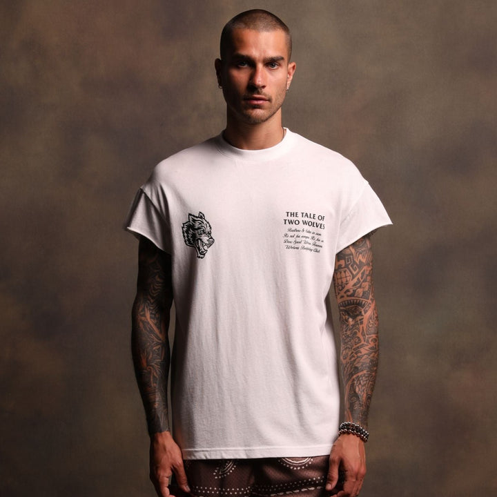 Southwest Paisley "Premium Vintage" (Cap Sleeve) Tee in Cream