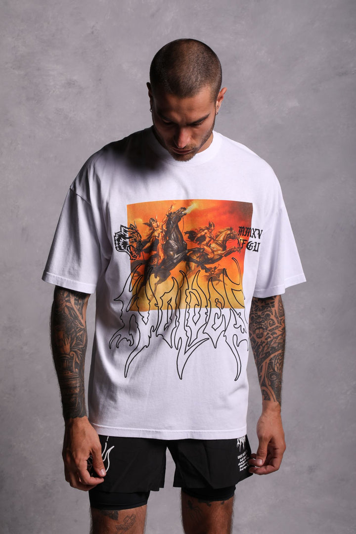 Valkyrie "Premium" Oversized Tee in White