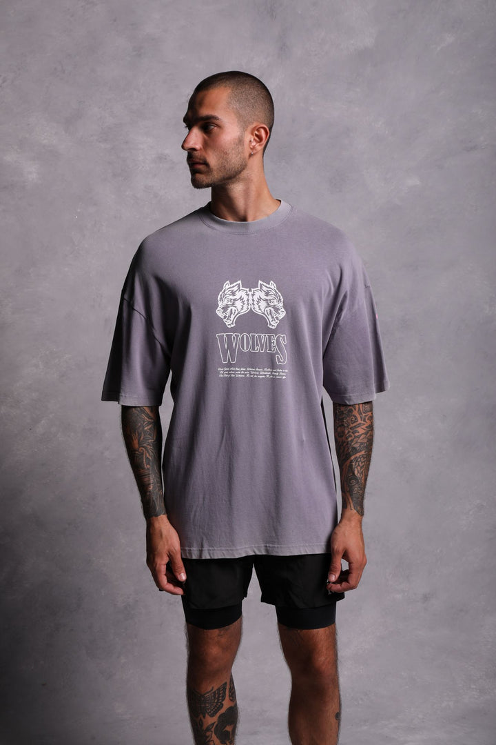 Moth To A Flame "Premium Vintage" Oversized Unisex Tee in Purple Stone