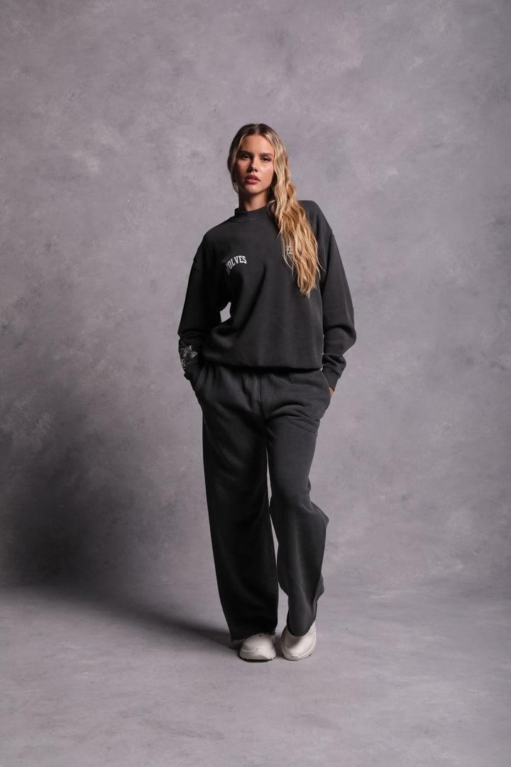 Sewn Together "Vintage Cornell" She Crewneck in Wolf Gray