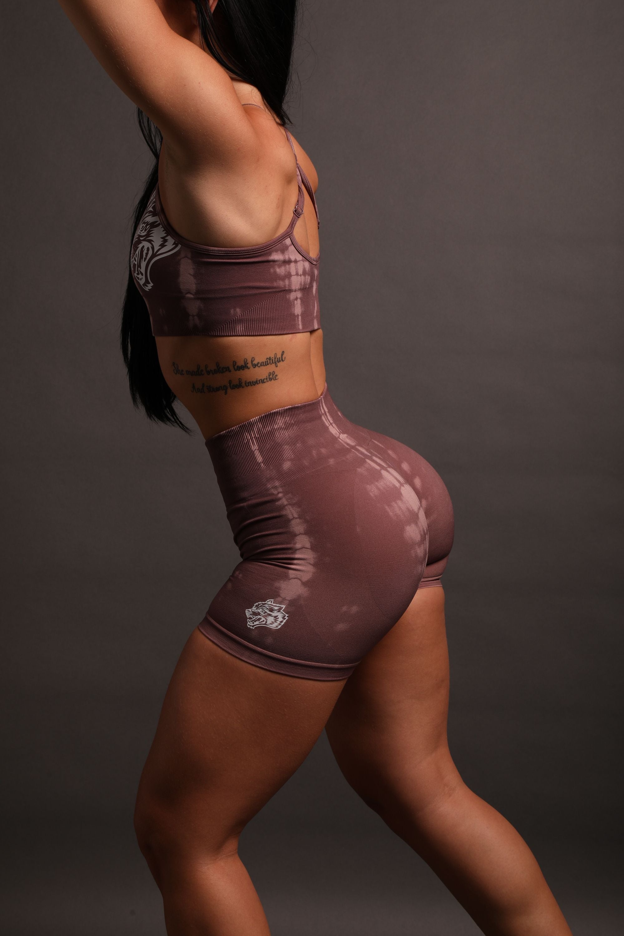 Wolves Forever Seamless Everson "Training" Shorts in Tonal Mauve Serpent