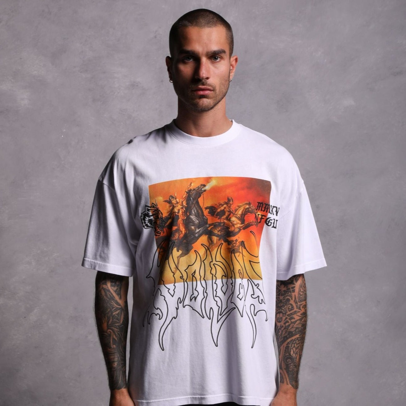 Valkyrie "Premium" Oversized Tee in White