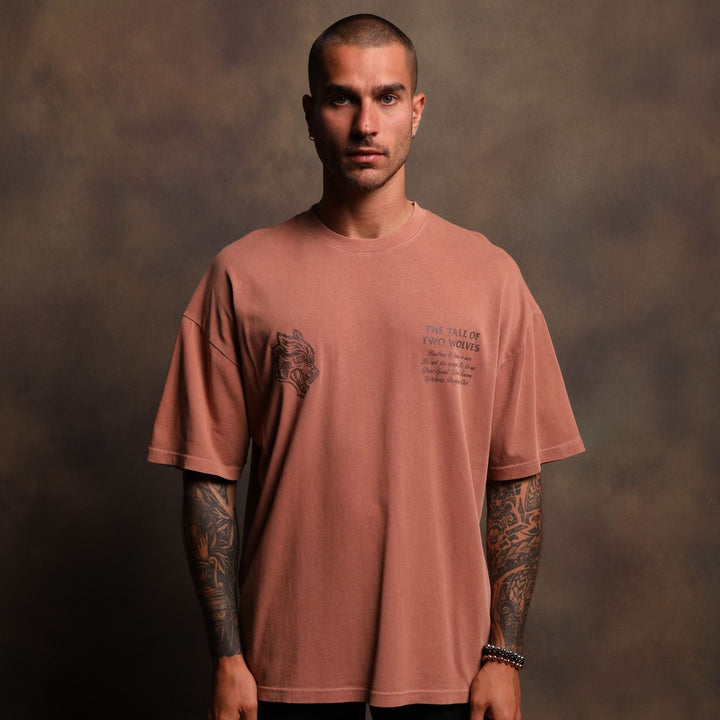 Southwest Paisley "Premium Vintage" Oversized Tee in Desert Rose