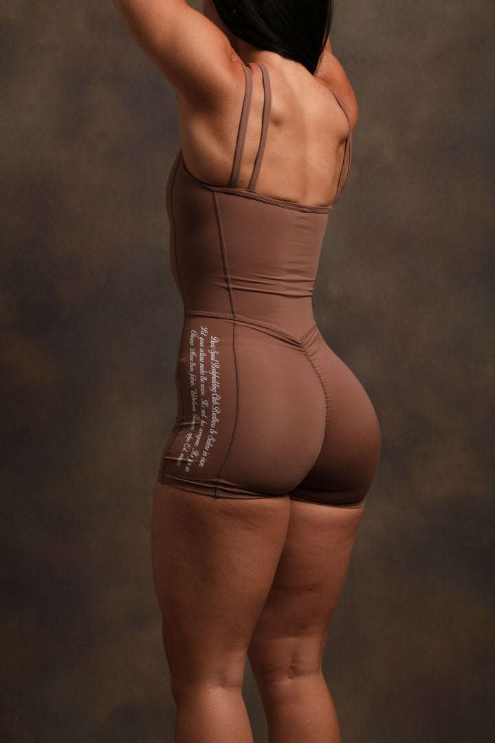 With So Much Grit Shay "Energy" Bodysuit in Mojave Brown