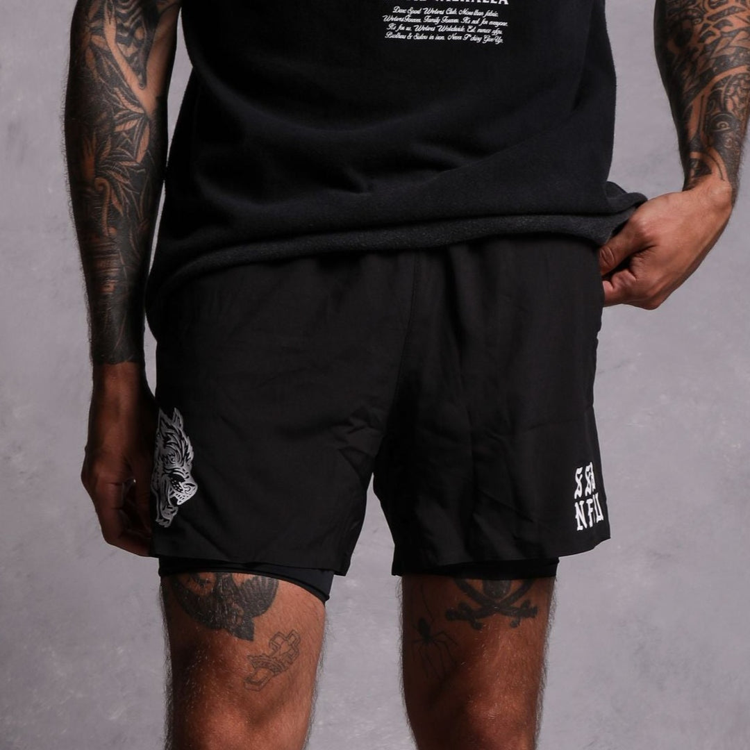 Double Compression Shorts in Black