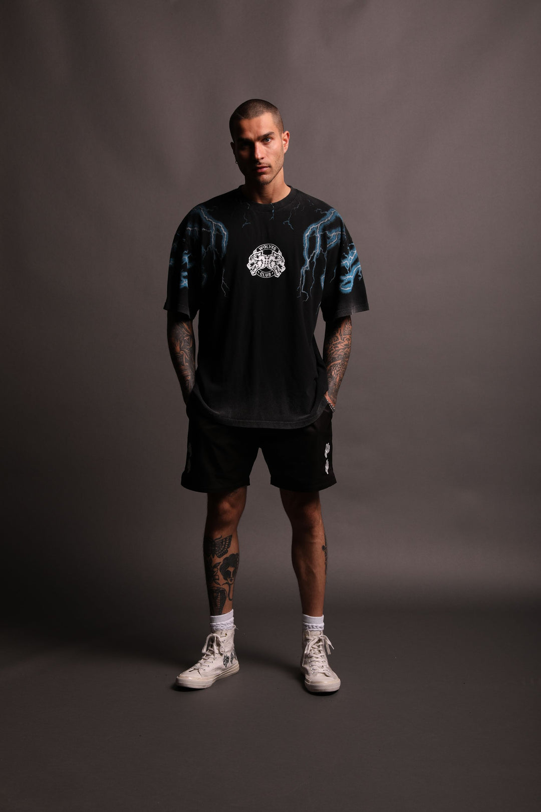 Close To Chest "Premium Vintage" Oversized Tee in Thunder Black/Blue