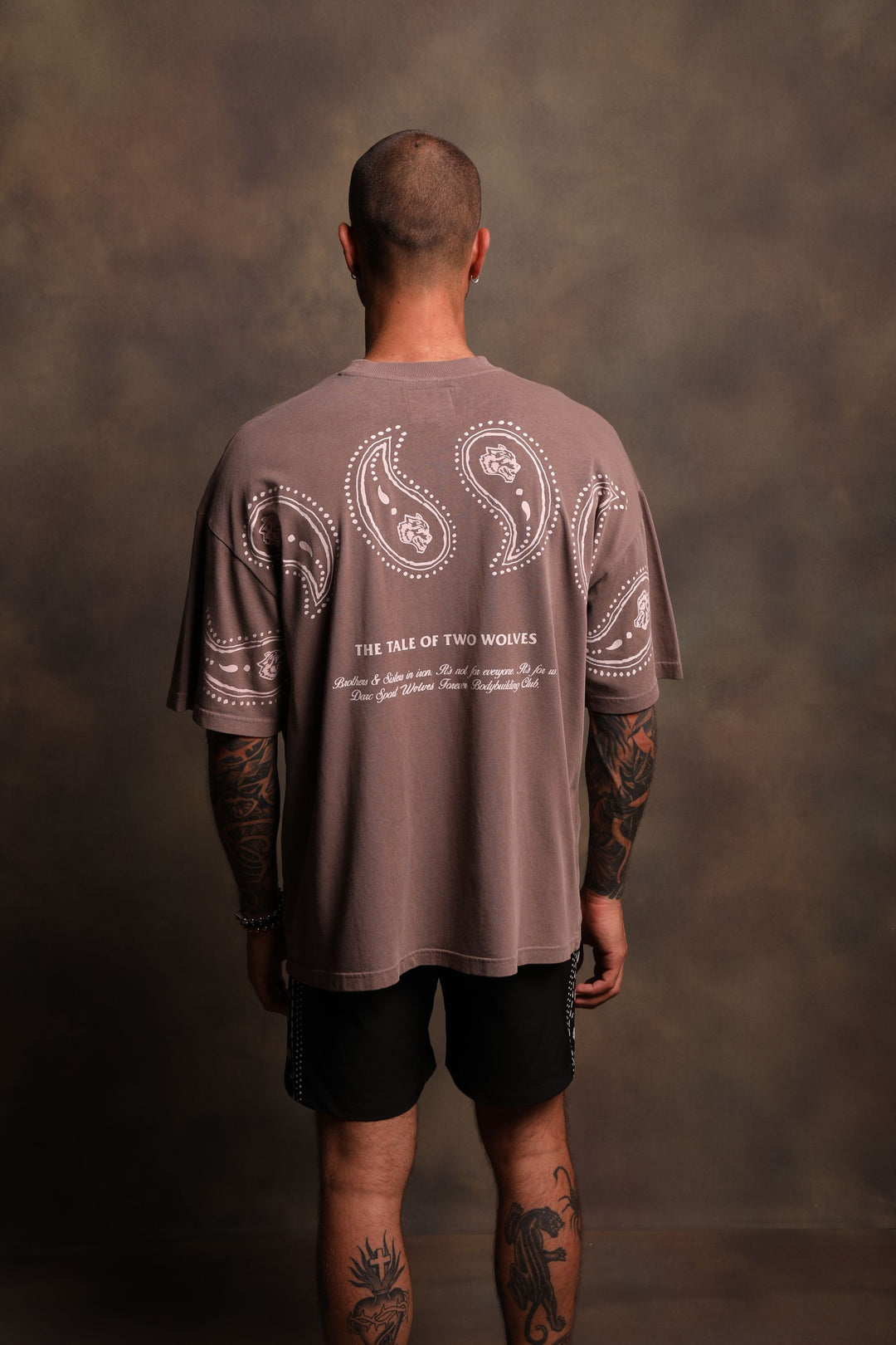 Southwest Paisley "Premium Vintage" Oversized Tee in Mojave Brown