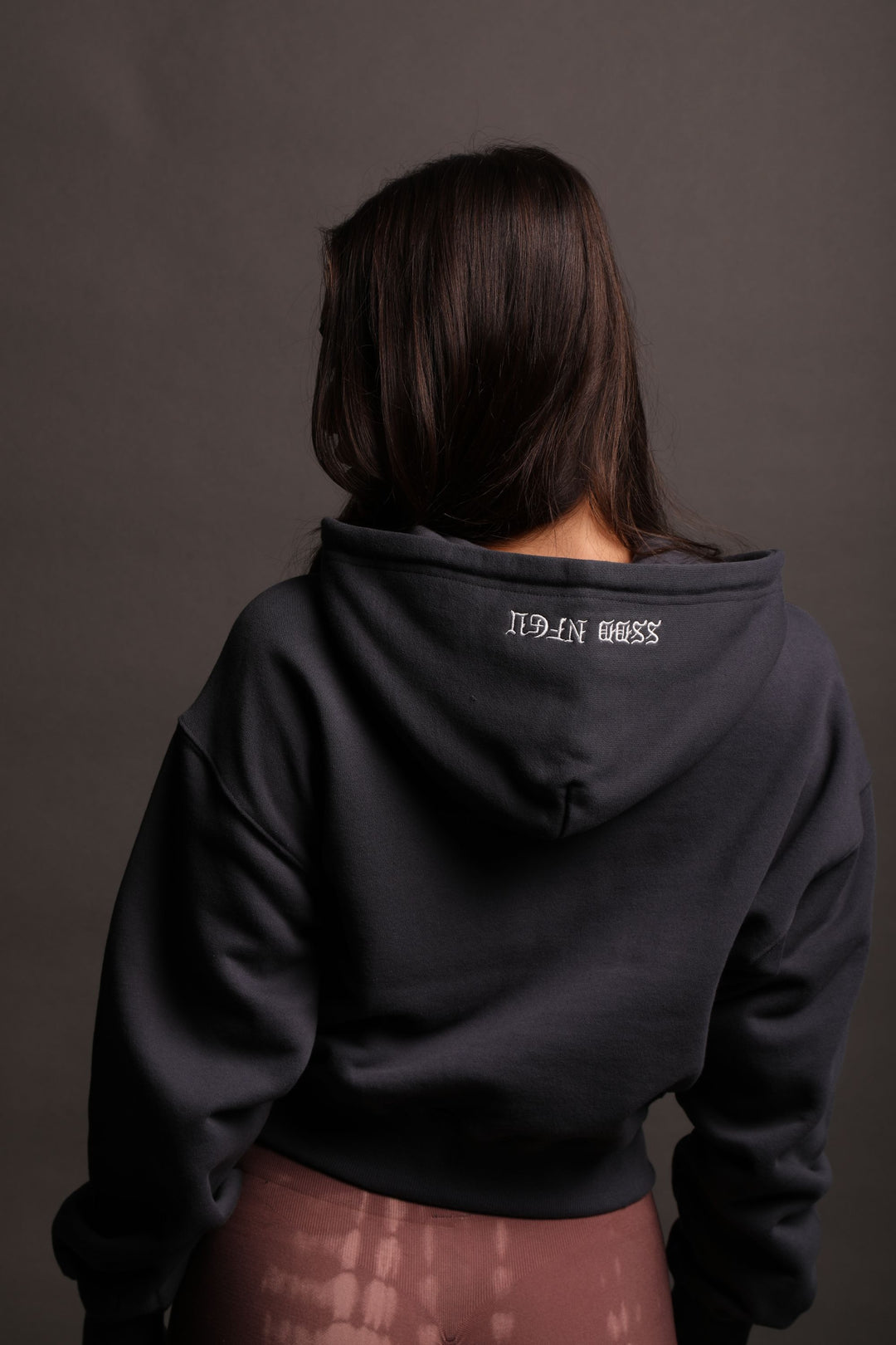 The Spirit "Sage" (Cropped) Zip Hoodie in Midnight Blue