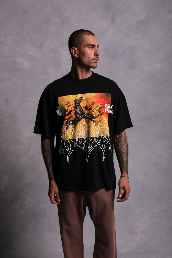 Valkyrie "Premium" Oversized Tee in Black
