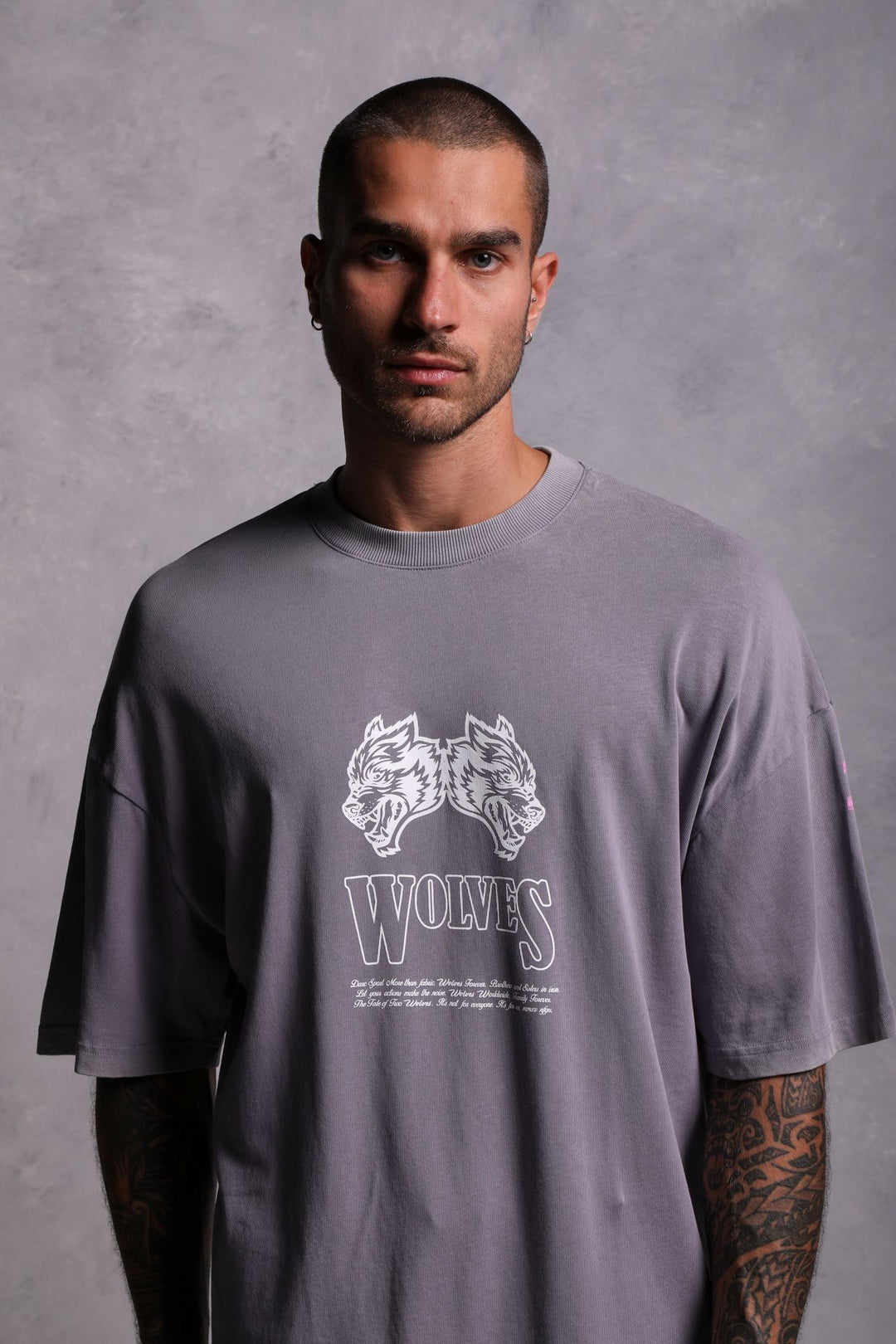 Moth To A Flame "Premium Vintage" Oversized Unisex Tee in Purple Stone