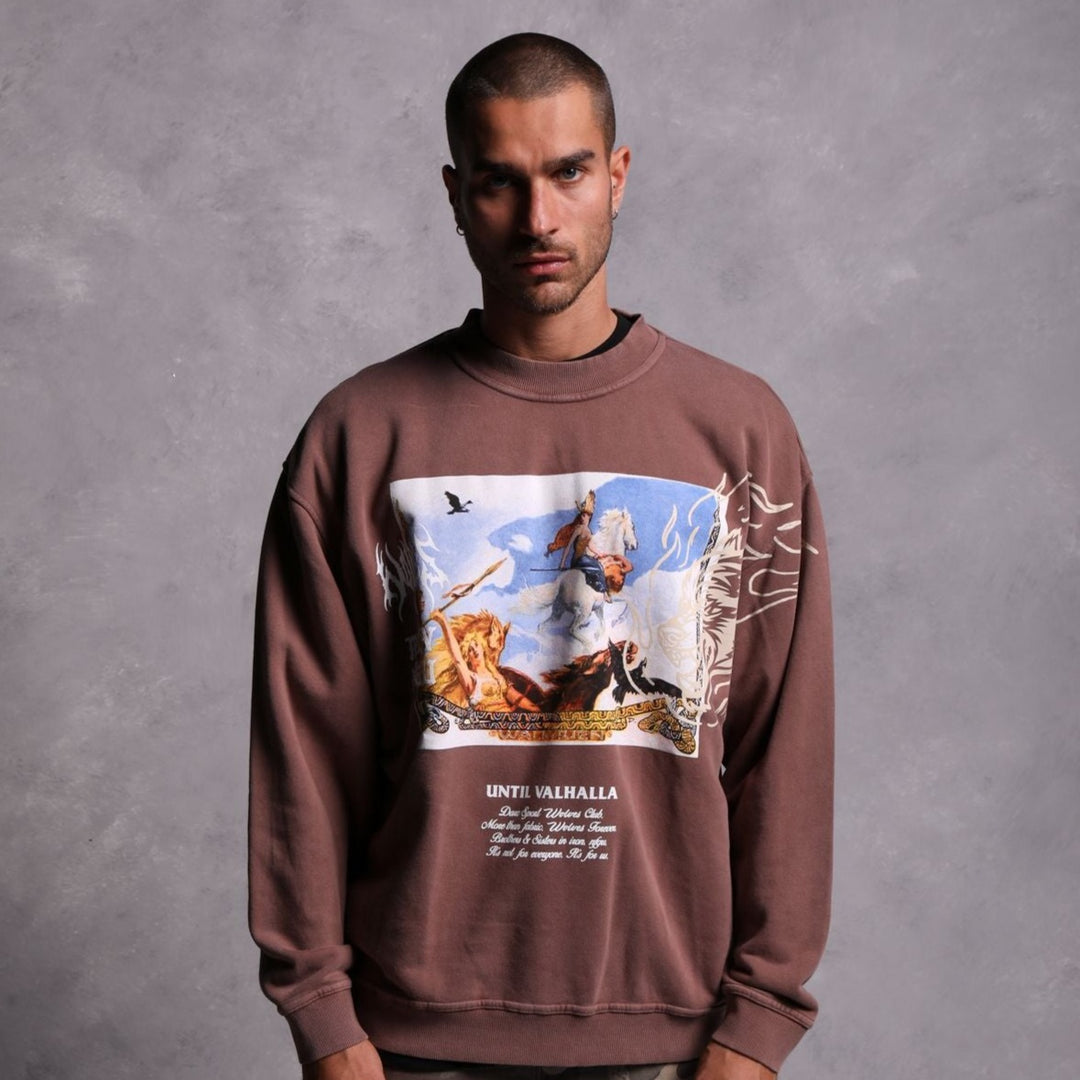 Until Our End "Vintage Cornell" Crewneck in Norse Brown