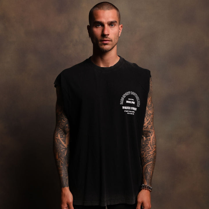 The One You Feed "Premium Vintage" Muscle Tee in Black