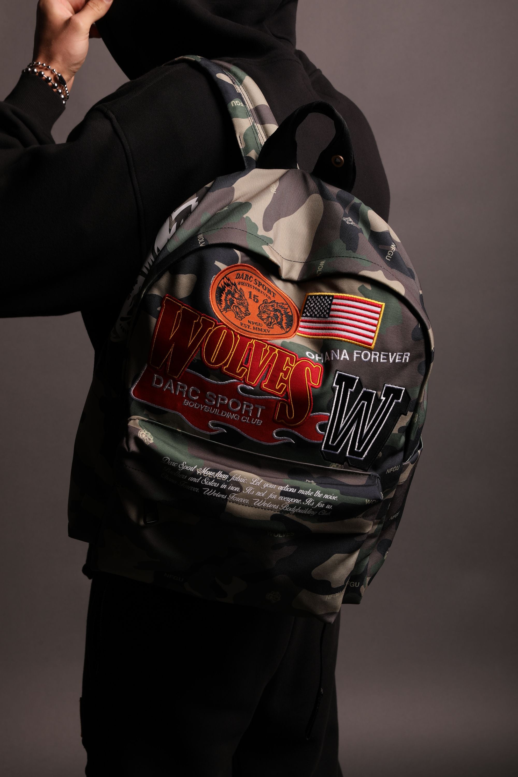 Life Moves Fast Everyday Backpack in Wolf Woodland Camo