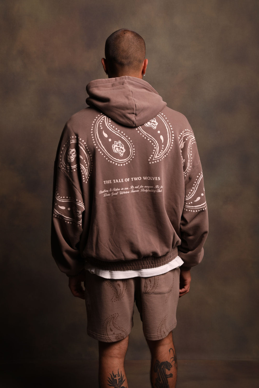 Southwest Paisley "Vintage Chambers" Zip Hoodie in Mojave Brown