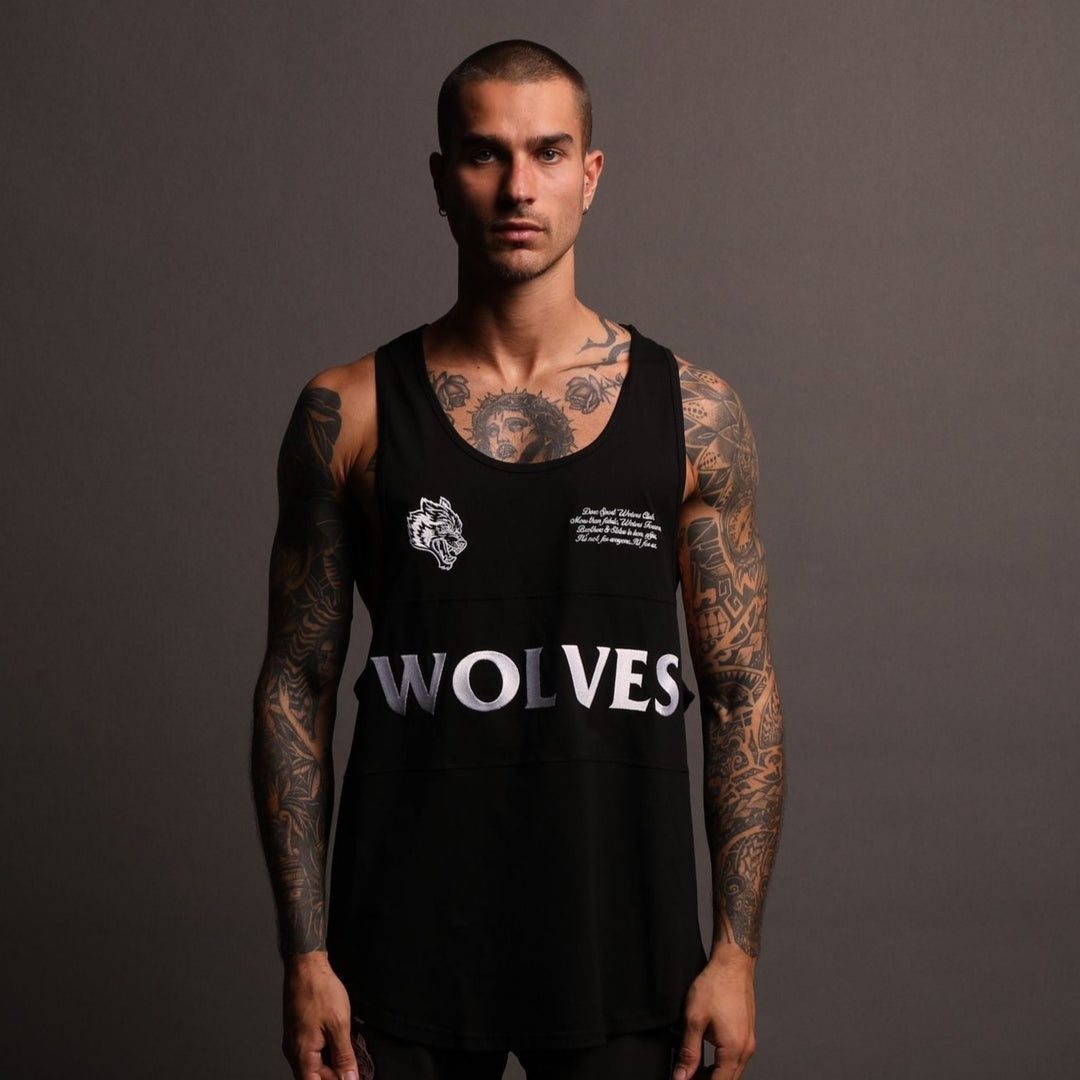 Written Hardcore Block Mecca Tank in Black