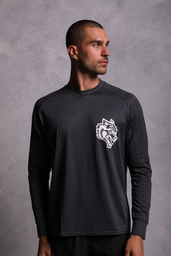 In Our Heart "Dry Wolf" Raglan (LS) Tee in Stone