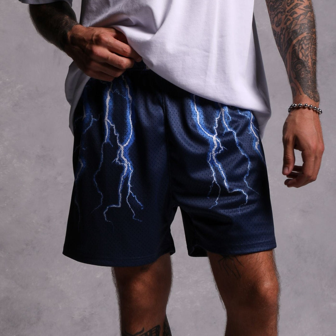 Above Us Patch Liam 5" Mesh Shorts in Norse Blue