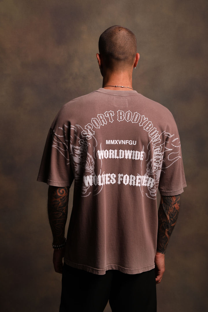 The One You Feed "Premium Vintage" Oversized Tee in Mojave Brown
